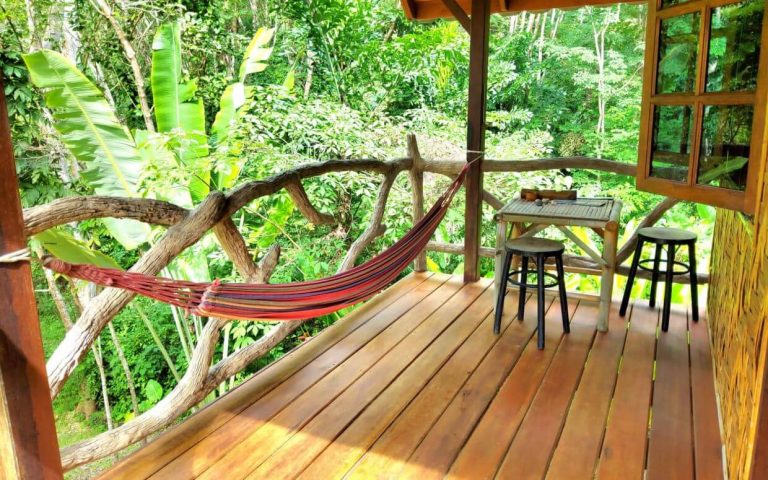 Relax on the veranda of a treehouse on Koh Yao Noi andaman sea Thailand